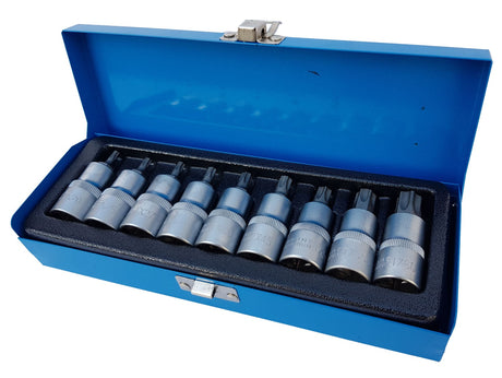 PRESSED BIT SET | 12.5 MM (1/2") | T-STAR (TORX) T20 - T60 | 9 PCS. (KR122009B)