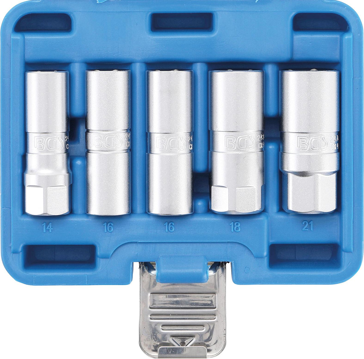 SPARK PLUG SOCKET SET HEXAGON | 12.5 MM (1/2") DRIVE | 14 - 21 MM | 5 PCS. (6641)
