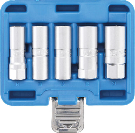 SPARK PLUG SOCKET SET HEXAGON | 12.5 MM (1/2") DRIVE | 14 - 21 MM | 5 PCS. (6641)