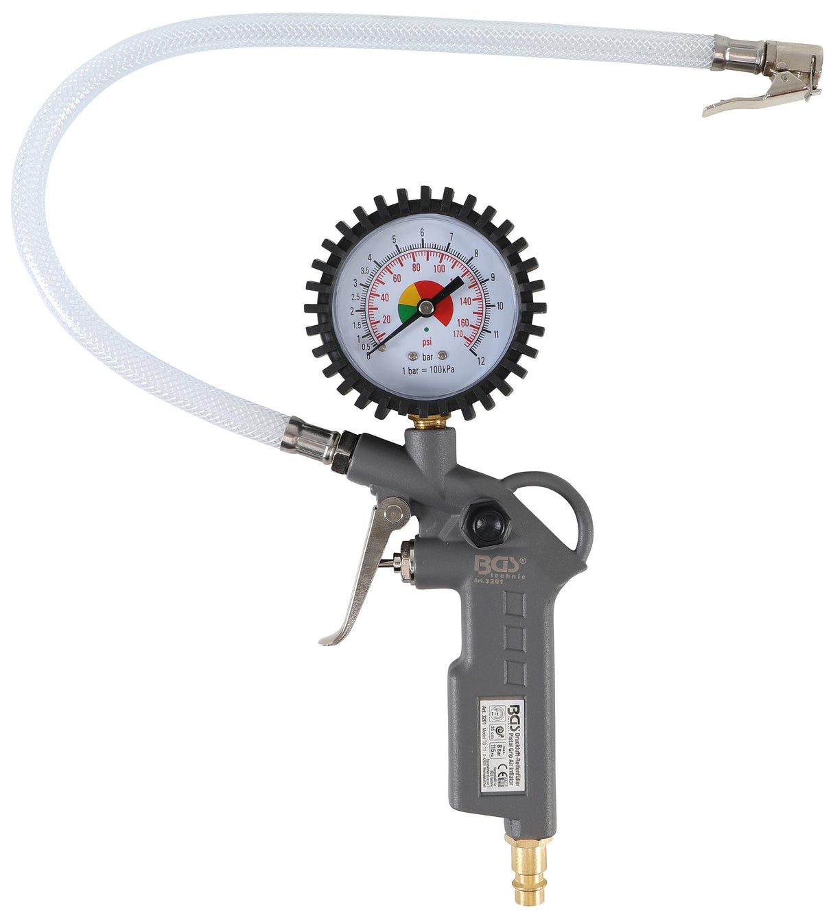 PISTOL-GRIP AIR INFLATOR | 0 - 8 BAR (3201)