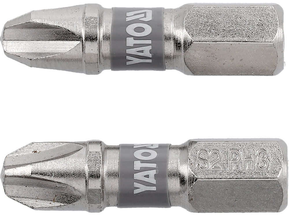 SCREWDRIVER BITS 1/4 25MM PH3 2 PCS NI (YT-78002)