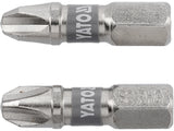 SCREWDRIVER BITS 1/4 25MM PH3 2 PCS NI (YT-78002)