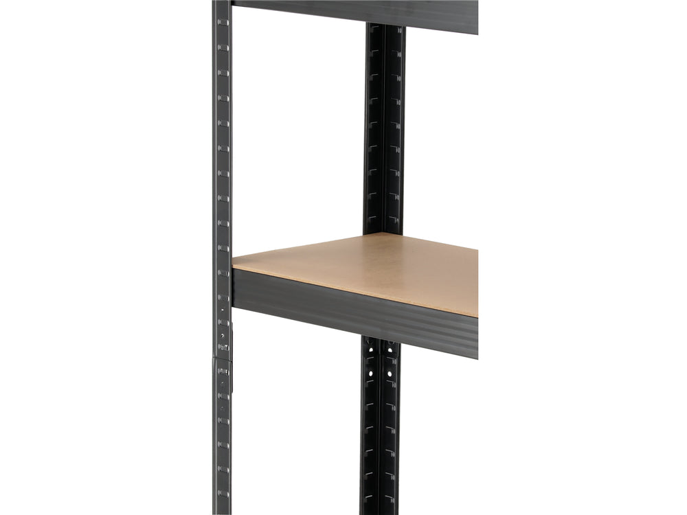 STORAGE RACK BLACK | 5 SHELVES | HDF BOARDS | 180 X 90 X 30 CM (78484)