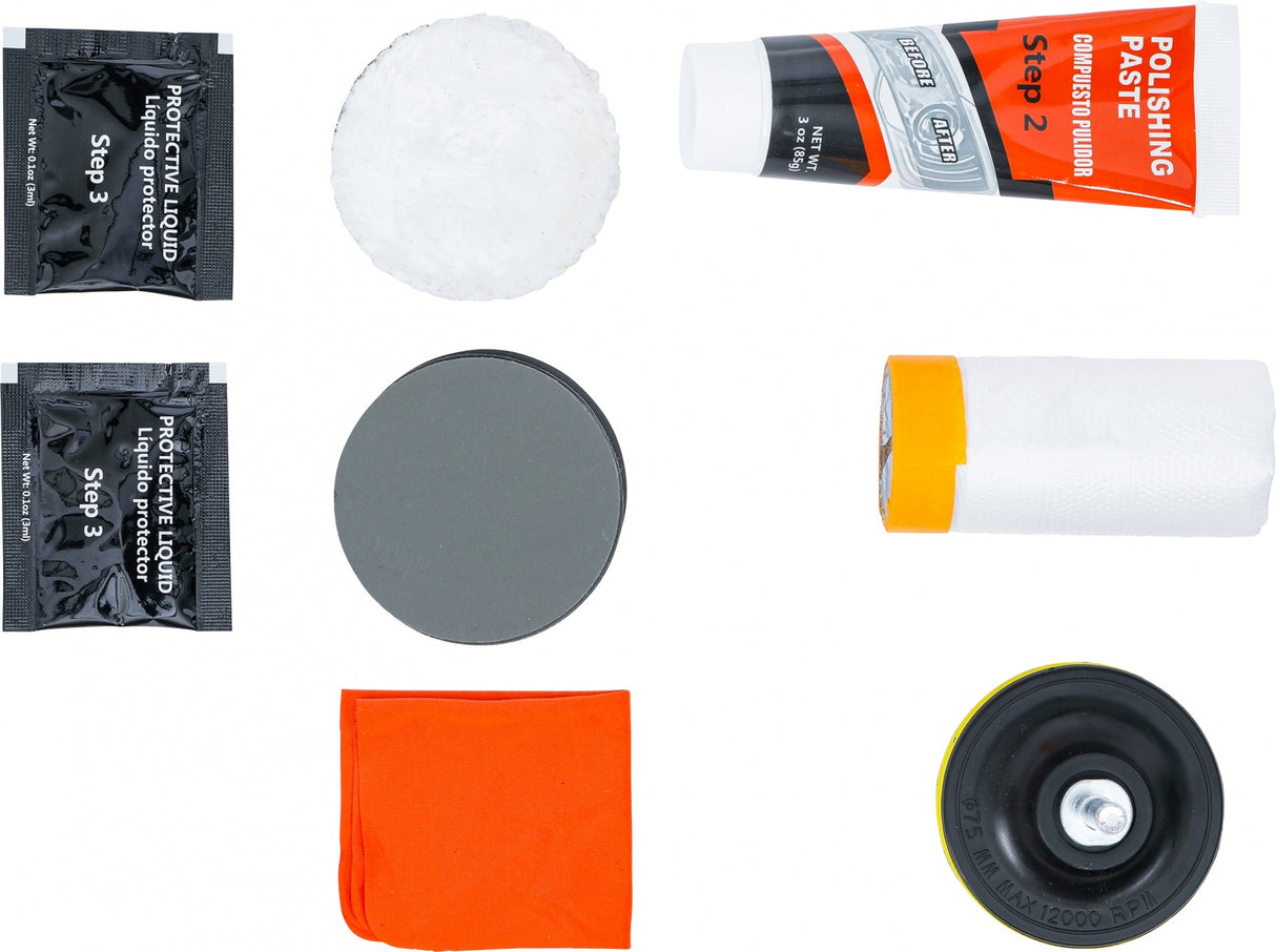 VEHICLE HEADLIGHT RESTORATION KIT | 14 PCS. (3997)