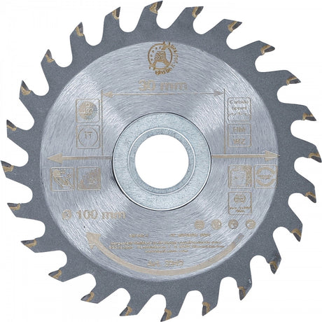 CARBIDE TIPPED CIRCULAR SAW BLADE | Ø 100 X 30 X 2.1 MM | 24 TEETH (3949)