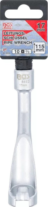 SPECIAL WRENCH FOR INJECTION LINES | FOR BMW, OPEL / VAUXHALL 2.5TD, MERCEDES-BENZ | 10 MM (3/8") DRIVE | 17 MM (8432)