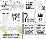 CHAIN FOR CHAINSAW 0,325" / 0,058" 12" (YT-849395)