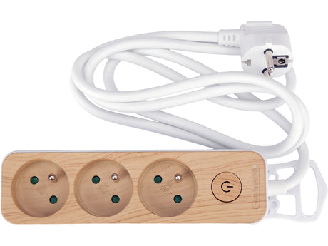 POWER CORD/EXTENSION CORD WITH GROUNDING (WOOD IMITATION) | 3 SOCKETS | 1.0 MM2 | 1.4 M (72340)