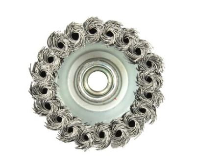WIRE BRUSH POT TYPE | TWISTED / WITH RING | M14 | Ø 75 MM (ES740075R)