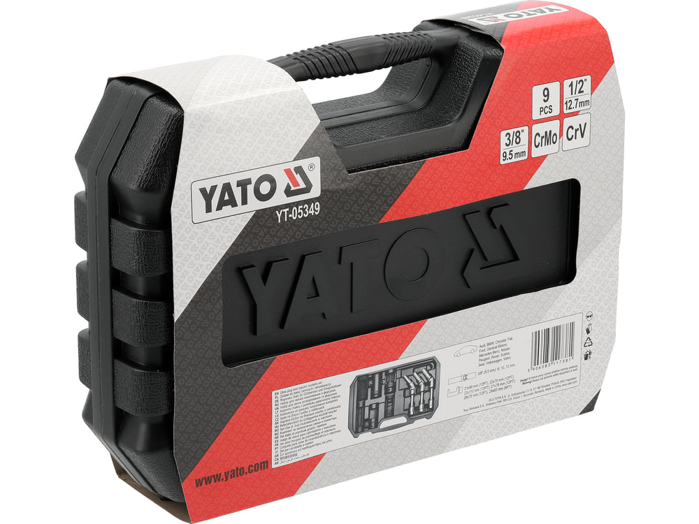 DIESEL INJECTION SOCKET AND JOINTED GLOW PLUG SOCKET SET 1/2", 3/8" 9PCS (YT-05349)