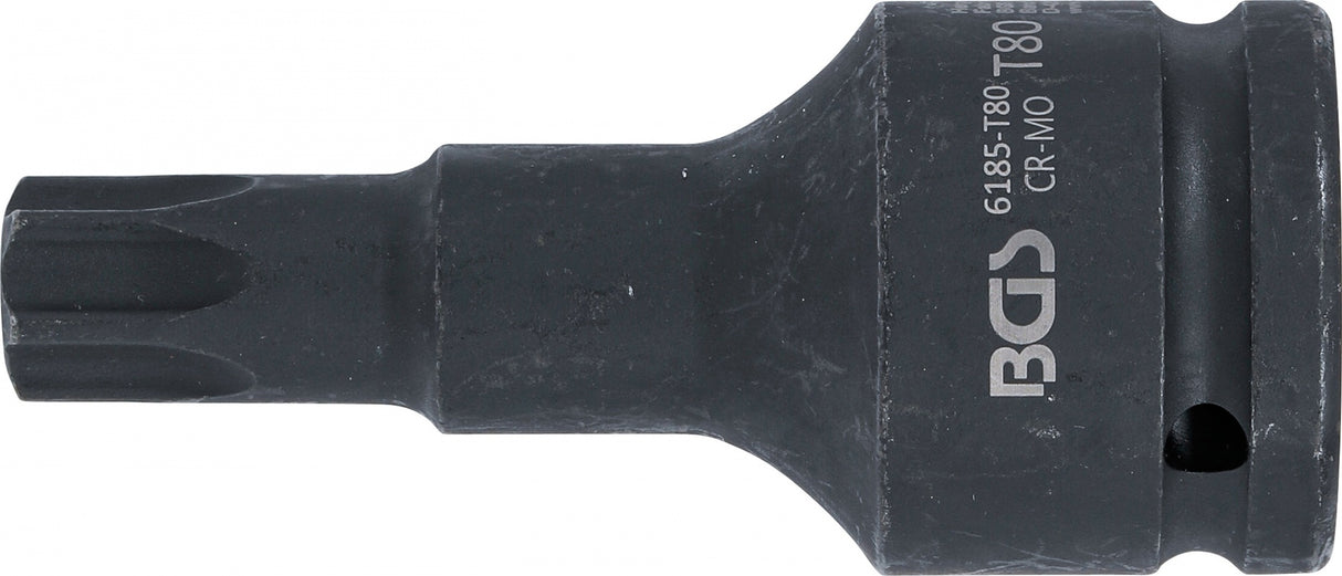 IMPACT BIT SOCKET | LENGTH 100 MM | 20 MM (3/4") DRIVE | T-STAR (FOR TORX) T80 (6185-T80)