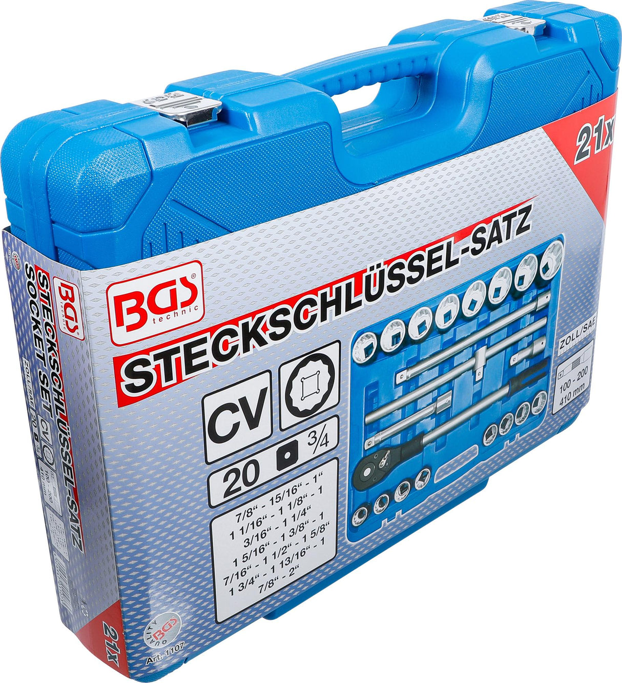 SOCKET SET | 20 MM (3/4") | INCH SIZES | 21 PCS. (1107)