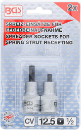 SPREADER SOCKET SET FOR SPRING STRUT CLAMPS | 12.5 MM (1/2") DRIVE | 5 X 7 MM + 5.5 X 8.2 MM | 2 PCS. (6455)