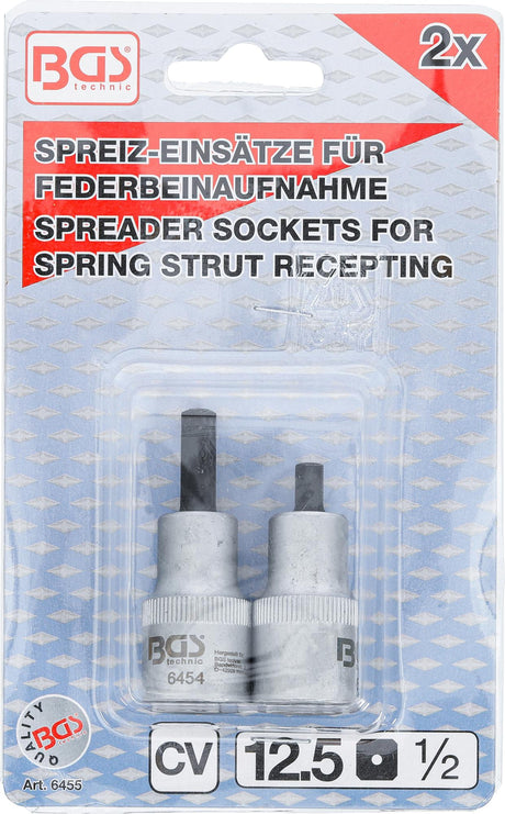 SPREADER SOCKET SET FOR SPRING STRUT CLAMPS | 12.5 MM (1/2") DRIVE | 5 X 7 MM + 5.5 X 8.2 MM | 2 PCS. (6455)