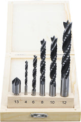 WOOD CROWN AND MILLING DRILL SET | 4 - 12 MM | 6 PCS. (50401)