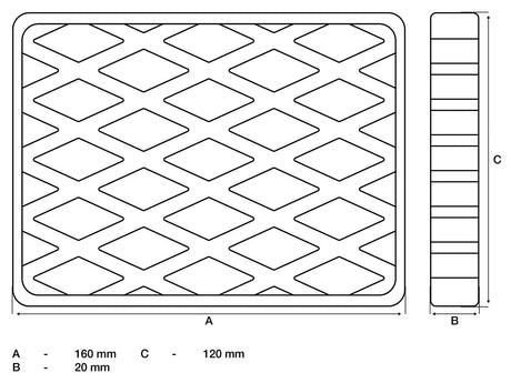 RUBBER PAD | FOR AUTO LIFTS | 160 X 120 X 20 MM (7036)