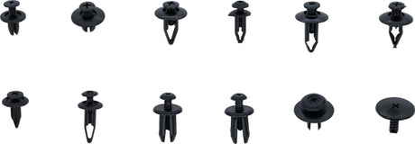 PLASTIC PUSH-TYPE CLIP ASSORTMENT FOR MAZDA, HONDA, FORD, NISSAN, VW | 240 PCS. (9057)