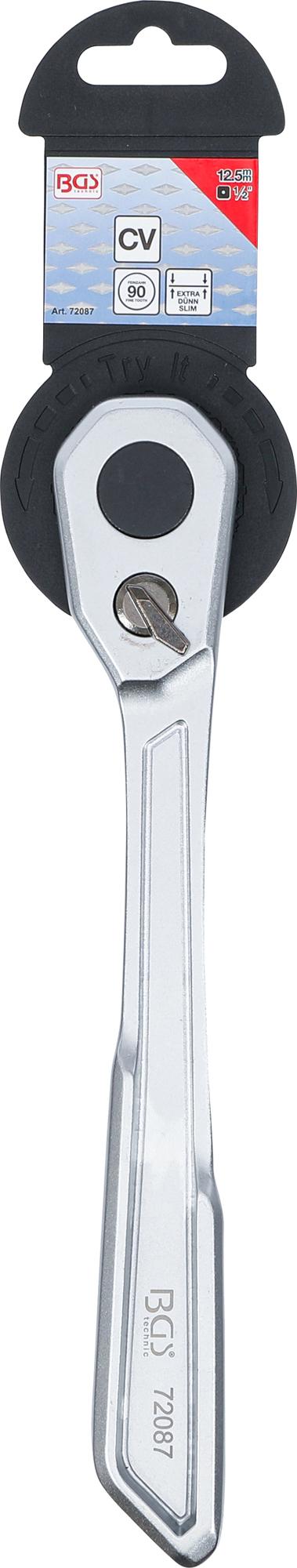 REVERSIBLE RATCHET | EXTRA FLAT | FINE TOOTH | 12.5 MM (1/2") (72087)