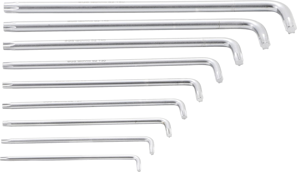 L-TYPE WRENCH SET | EXTRA LONG | T-STAR (FOR TORX) T10 - T50 | 9 PCS. (793)