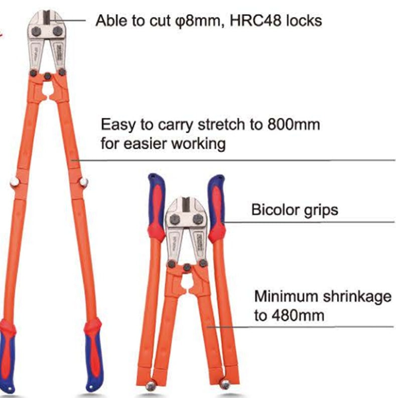 BOLT CUTTER | HIGH STRENGTH | FOLDABLE HANDLES | 24" | 600 MM (FBC24)