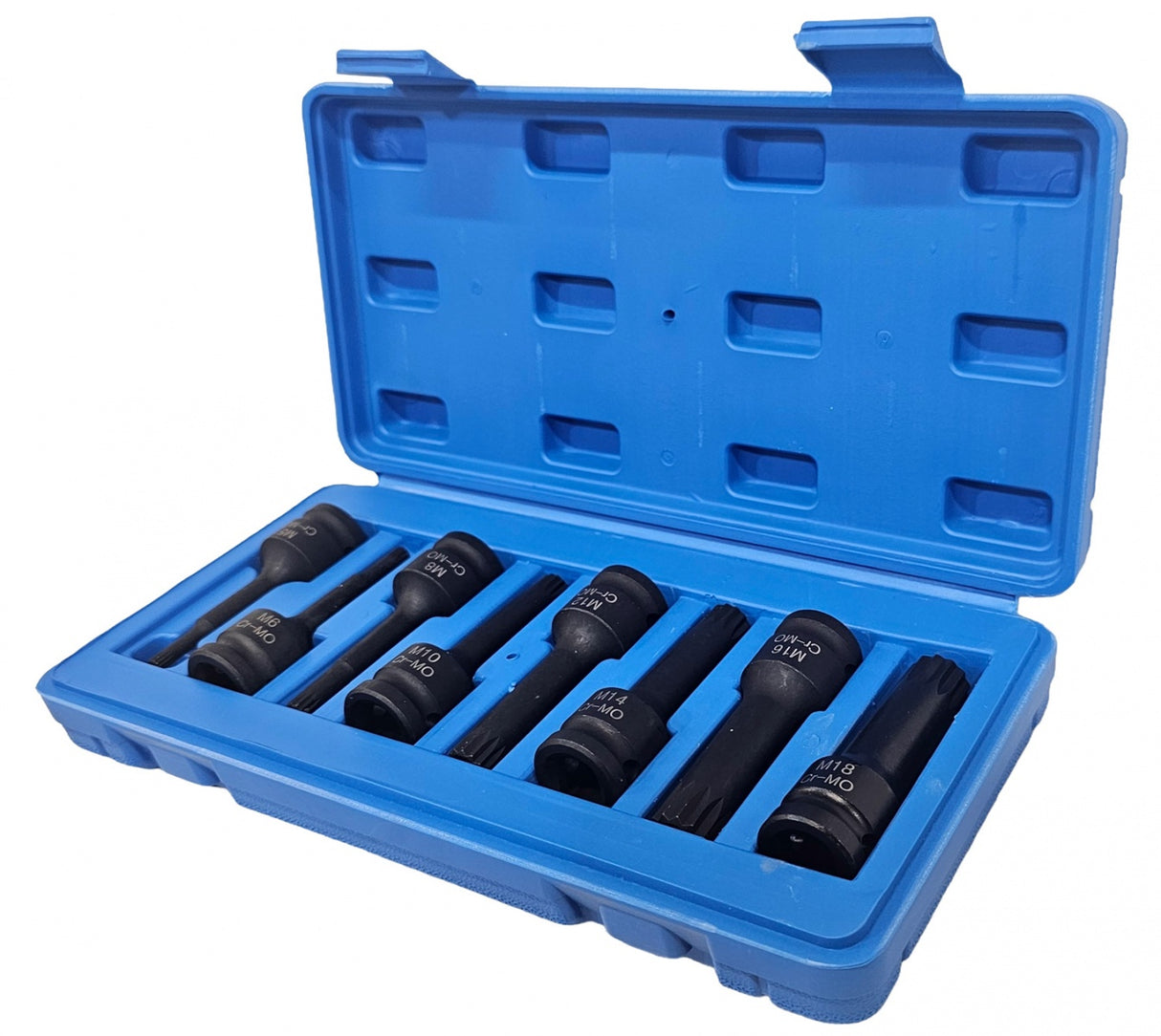 IMPACT BIT SET | 12.5 MM (1/2") | SPLINE (XZN) M5 - M18 | 9 PCS. (S1102)