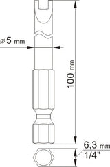 SCREWDRIVER BITS -SPANNER NR4;NR8 L100MM (YT-0498)
