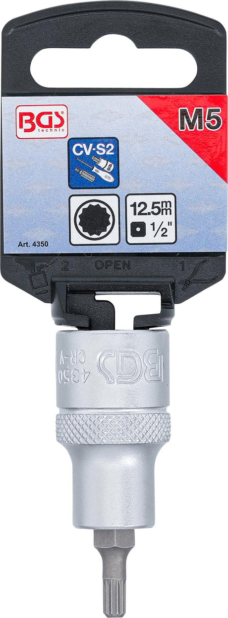 BIT SOCKET | 12.5 MM (1/2") DRIVE | SPLINE (FOR XZN) M5 (4350)
