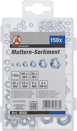NUT ASSORTMENT | M3 - M10 | 150 PCS. (8068)