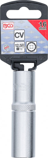 SOCKET, 12-POINT, DEEP | 12.5 MM (1/2") DRIVE | 16 MM (10683)