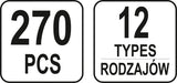 TRIM CLIPS ASSORTMENT MERCEDES 270 PCS (YT-06662)