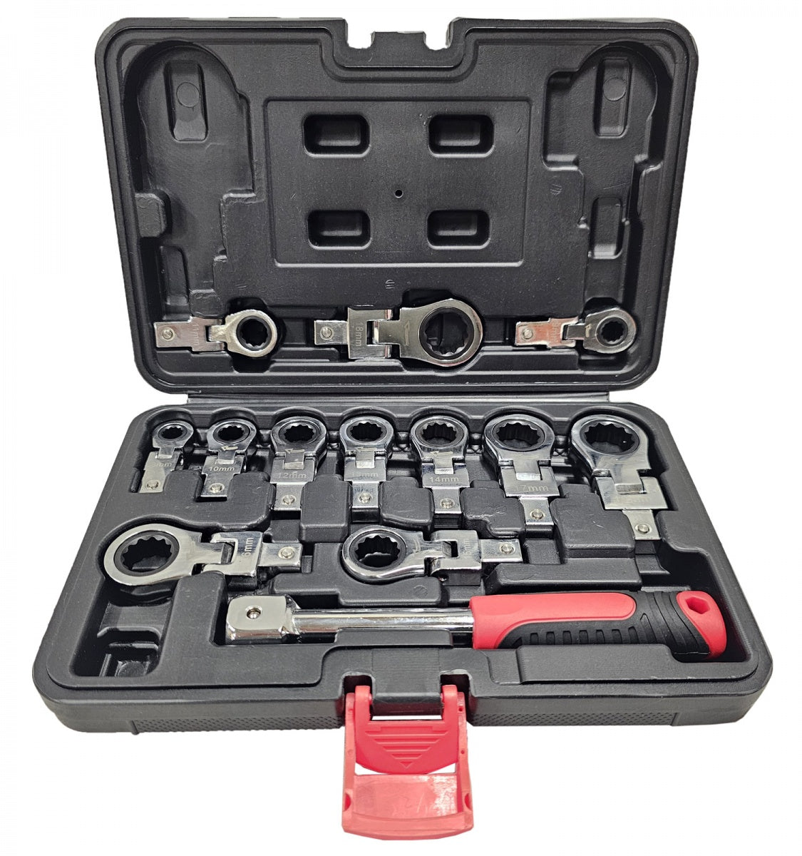 SET OF INSERTED WRENCHES | SWIVEL HEAD | RATCHETING | 8 - 19 MM | 13 PCS. (RW13S)