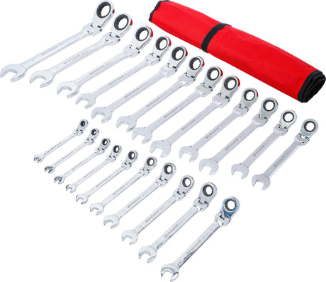 RATCHET COMBINATION WRENCH SET | FLEXIBLE HEADS | 6 - 32 MM | 22 PCS. (30011)