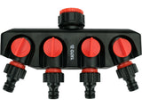 WATER DISTRIBUTOR WITH TAP CONNECTOR 3/4" - 1" | 4 OUTLETS (YT-89103)