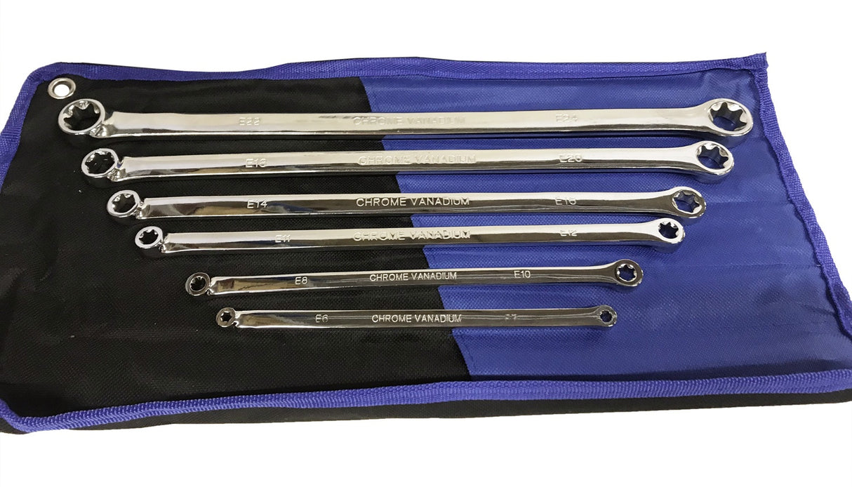 DOUBLE LONG WRENCH SET | FOR E-TYPE SOCKETS | E6 X E7 - E22 X E24 | 6 PCS. (SK5009)
