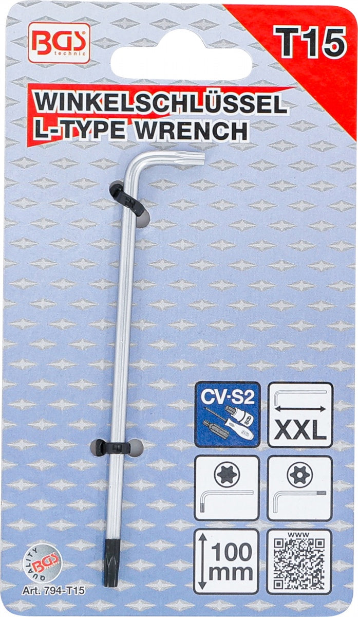 L-TYPE WRENCH | EXTRA LONG | T-STAR TAMPERPROOF (FOR TORX) T15 (794-T15)