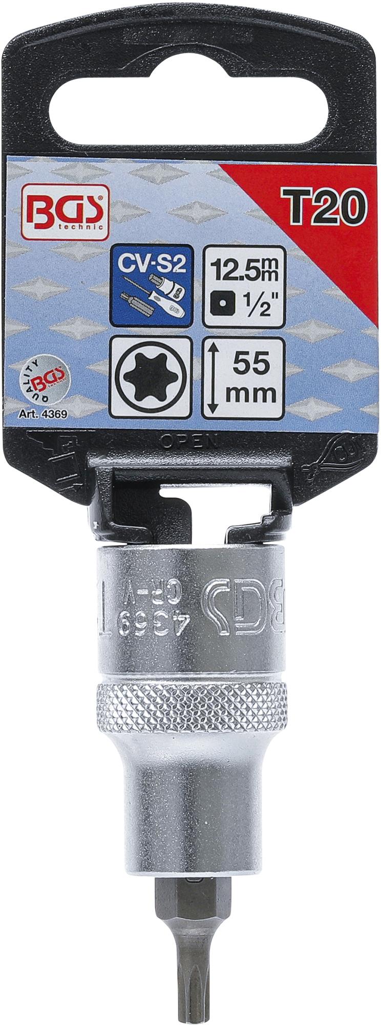 BIT SOCKET | 12.5 MM (1/2") DRIVE | T-STAR (FOR TORX) T20 (4369)