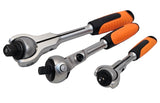 RATCHET SET | FLEX HEAD | 6.3 MM (1/4") / 10 MM (3/8") / 12.5 MM (1/2") | 3 PCS. (SRA3S)