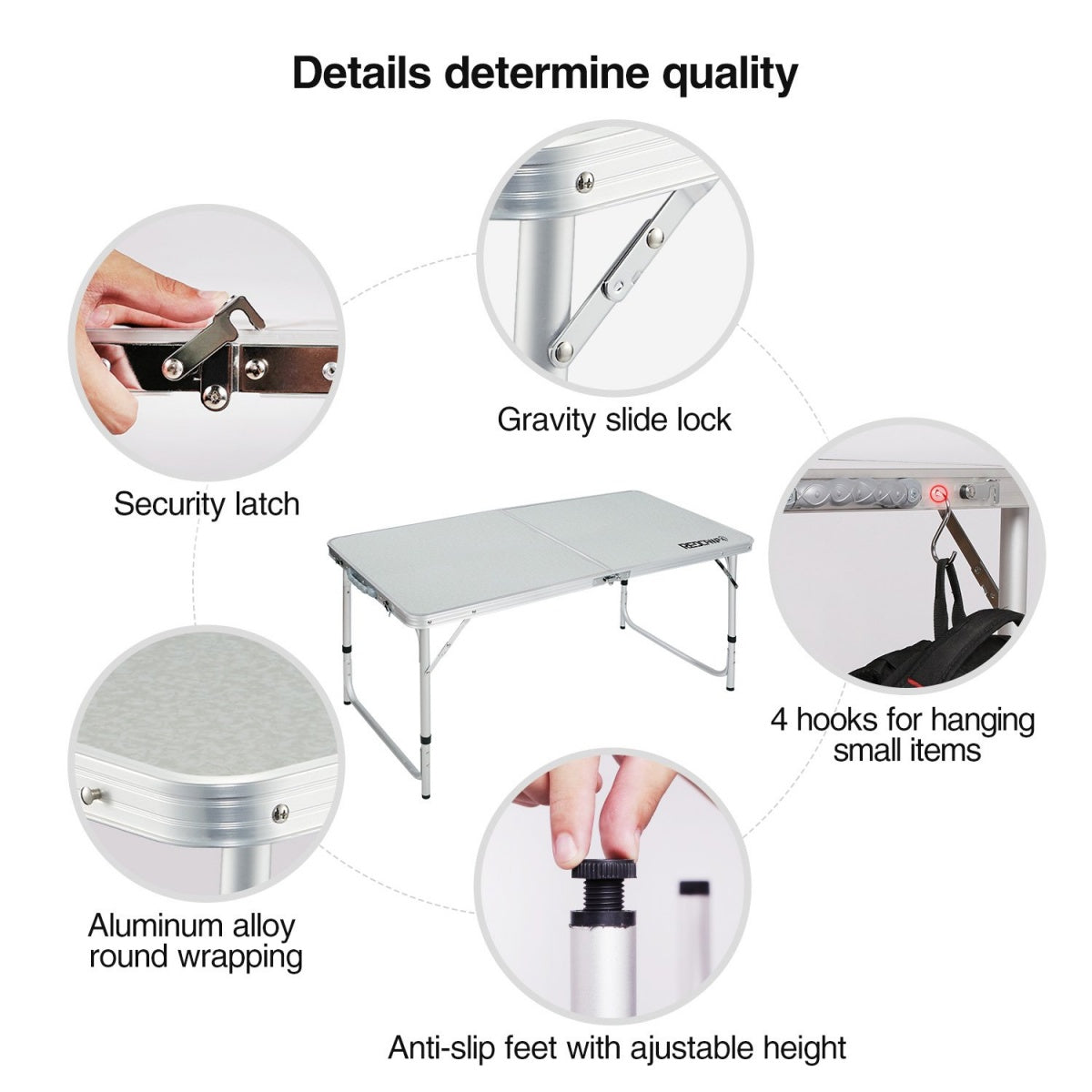 FOLDABLE TABLE / COUNTER | ALUMINUM | ADJUSTABLE HEIGHT (LC01)
