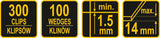 TILE LEVELING SYSTEM | 100 WEDGES + 300 CLIPS (04692)