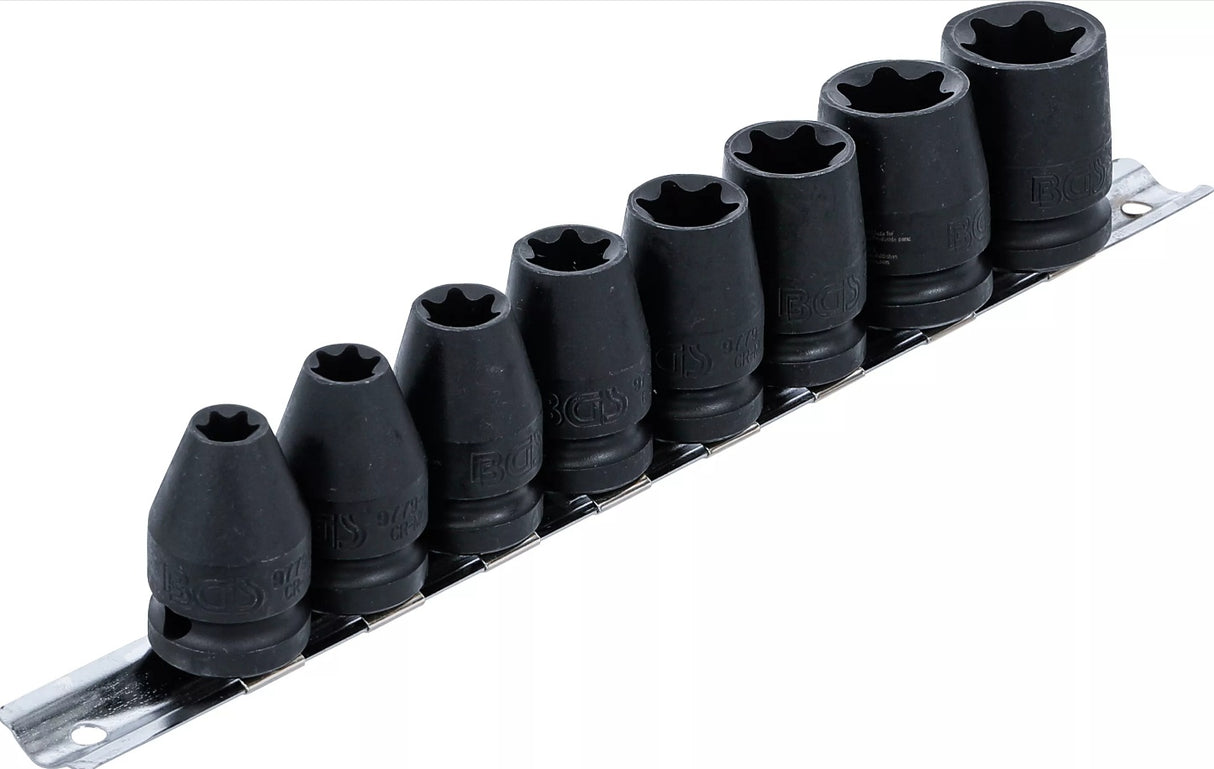 IMPACT SOCKET SET E-STAR | 12.5 MM (1/2") DRIVE | E10 - E24 MM | 8 PCS. (9779)