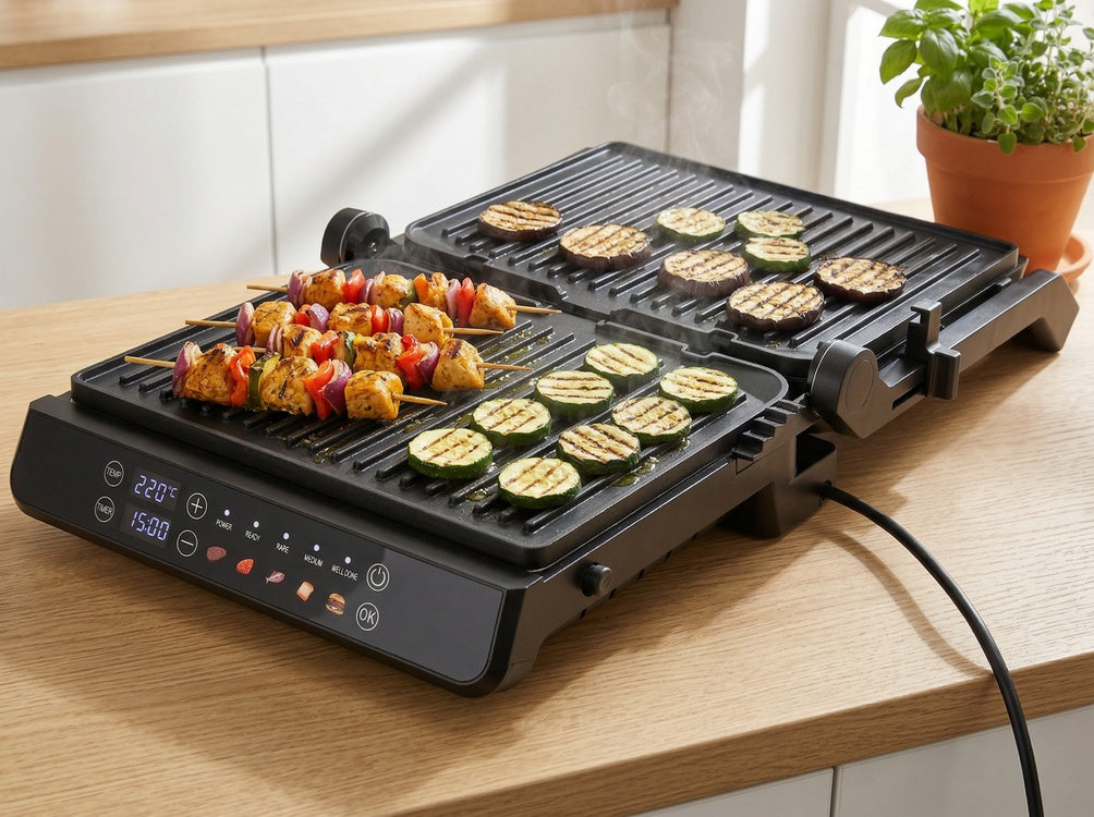 ELECTRIC GRILL, WAFFLE MAKER 2IN1 2000W, LED CONTROL PANEL (67440)