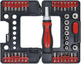 BIT / SOCKET SET | WITH RATCHET SPINNER HANDLE FOR BITS, REVERSIBLE | 38 PCS. (20138)
