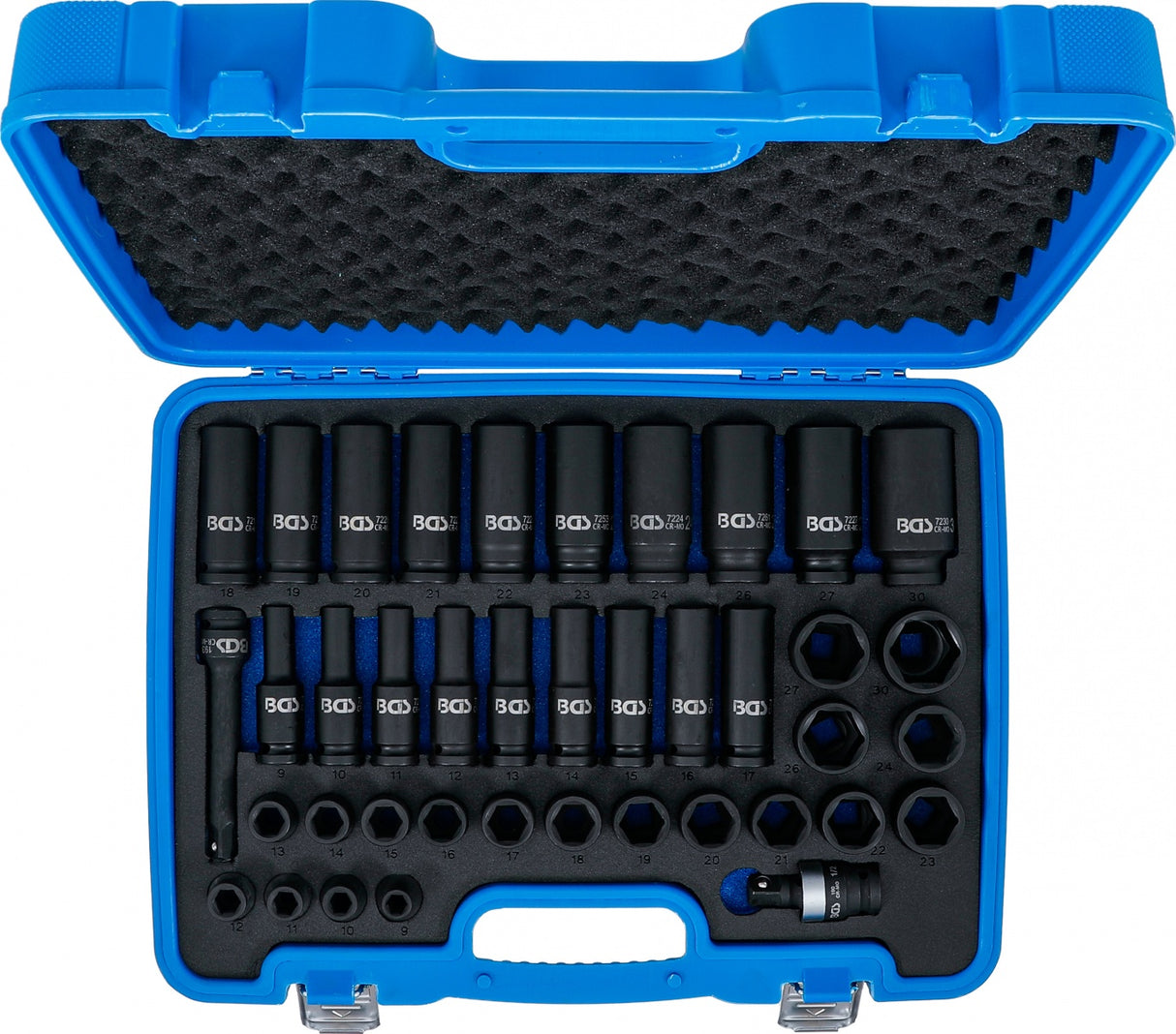 IMPACT SOCKET SET, HEXAGON | 12.5 MM (1/2") DRIVE | 9 - 30 MM | 40 PCS. (7280)