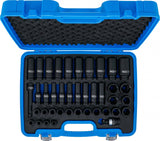 IMPACT SOCKET SET, HEXAGON | 12.5 MM (1/2") DRIVE | 9 - 30 MM | 40 PCS. (7280)