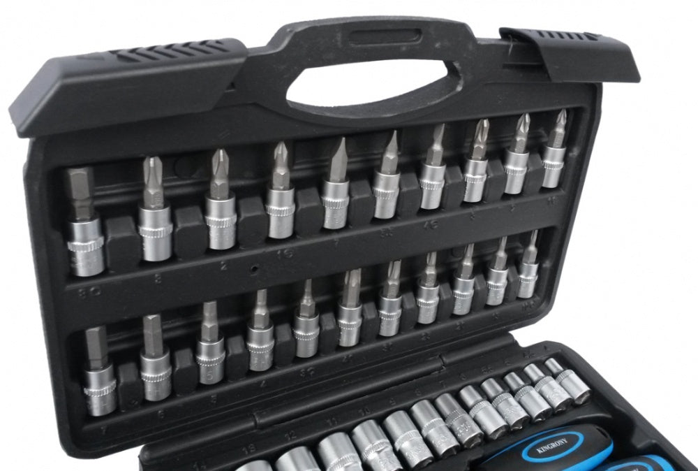 SOCKET SET WITH RATCHET 1/4", 46 PCS. (KR141046)
