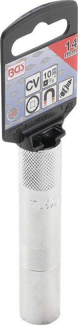 SPARK PLUG SOCKET WITH MAGNET, 12-POINT, LONG | 10 MM (3/8") DRIVE | 14 MM (2446)