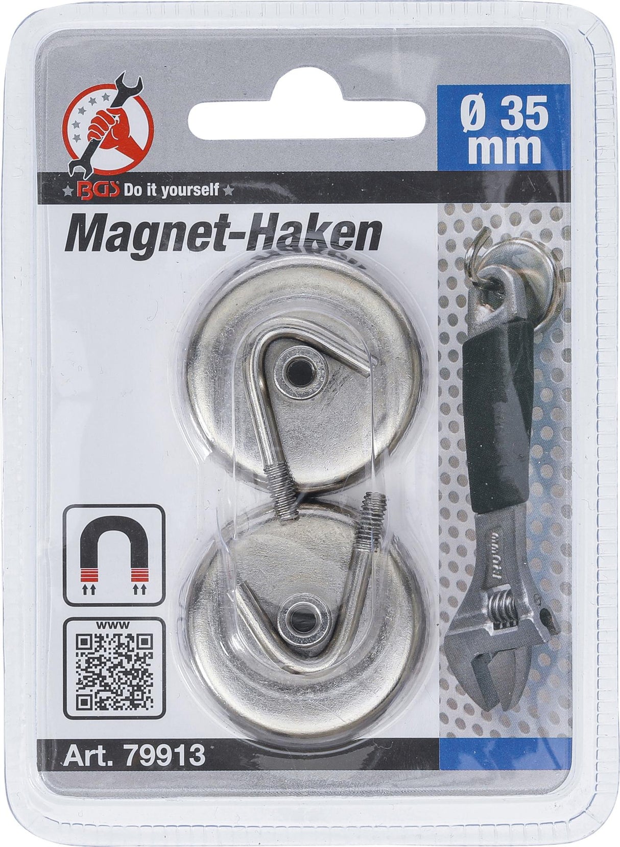 MAGNETIC HOOK SET | ROUND | Ø 35 MM | 2 PCS. | 3.5 KG (79913)