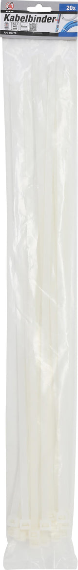 CABLE TIE ASSORTMENT | WHITE | 8.0 X 600 MM | 20 PCS. (80776)
