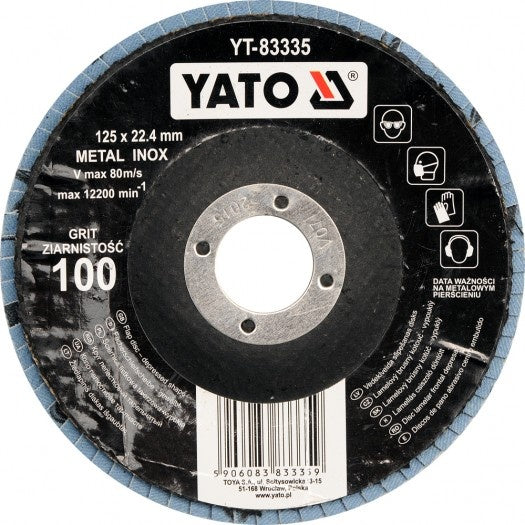 FLAP GRINDING DISC CONVEX SHAPE BLUE 125 MM P60 INOX (YT-83333)