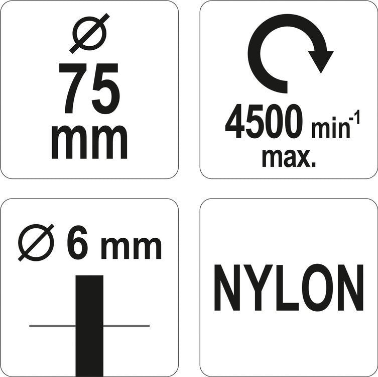 CUP BRUSH NYLON 75MM FOR DRILL (YT-47782)